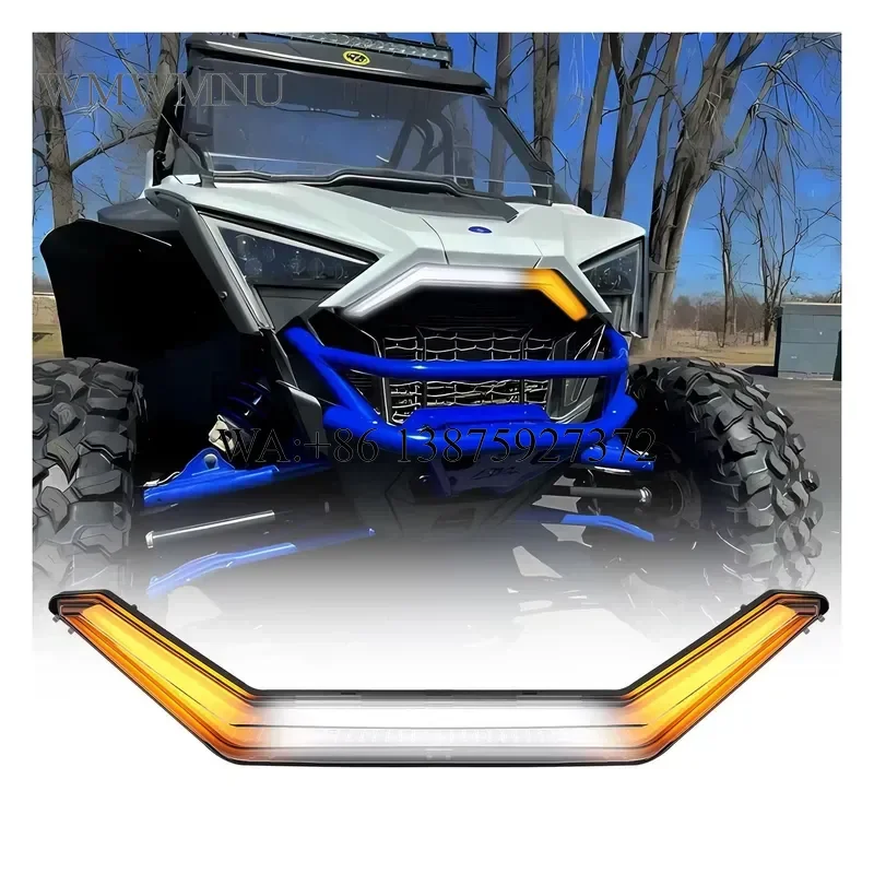 Wmwmnu UTV Front Grille Decor IP67 Waterproof Yellow and White Dual Tone Grille Lights for Polaris ATV Accessory System