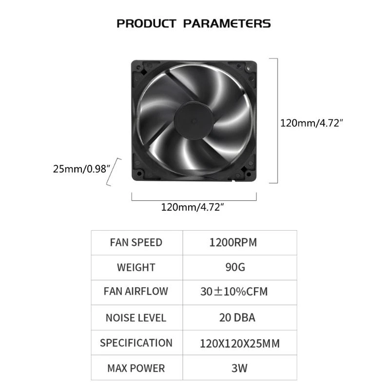 Y51a 120x120x25mm Computer Case Fean 120mm Computer Computer Cuctor