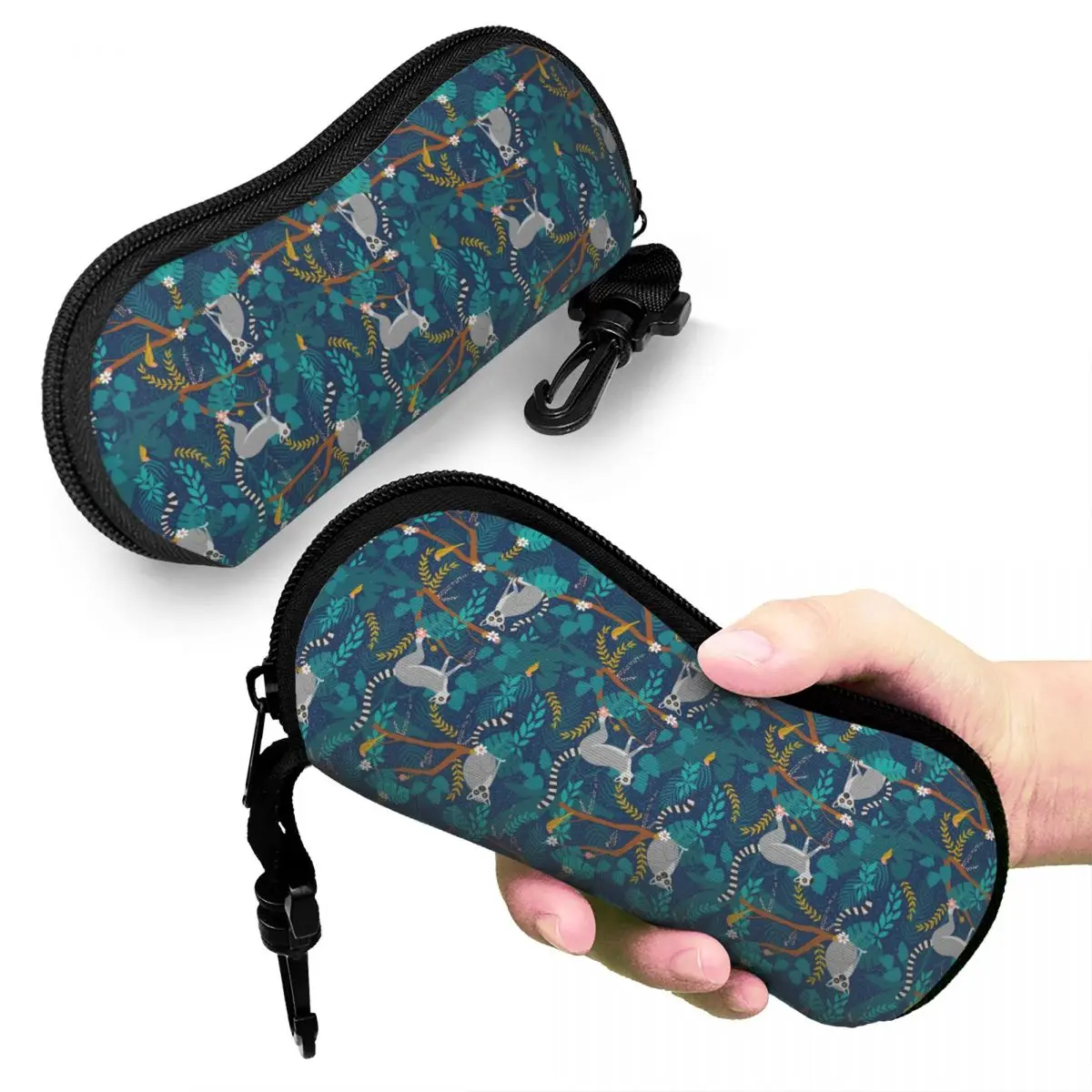 

Lemurs In A Blue Jungle Shell Чехол для очков Защитная коробка для солнцезащитных очков Женская и мужская мягкая сумка для очков