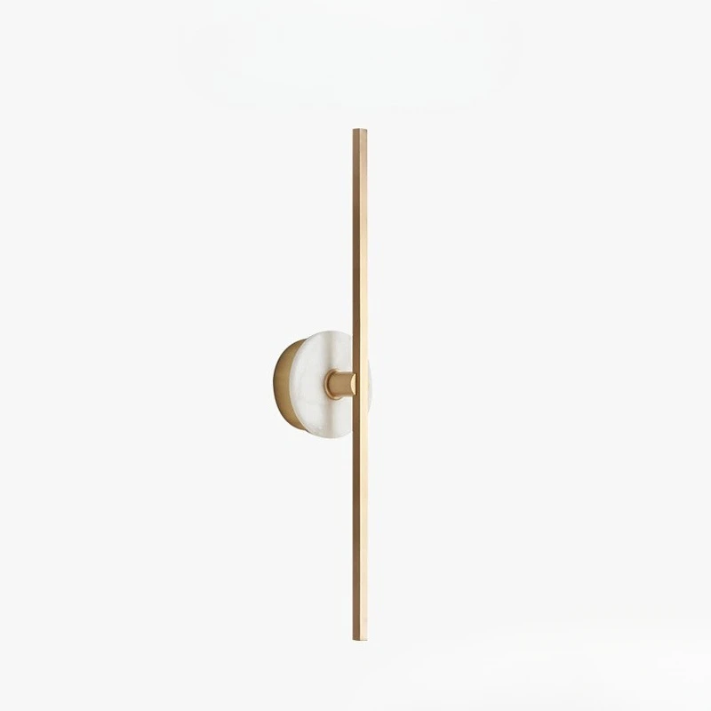 Italian Designer Wall Lamps Copper Natural Marble Strip LED Wall Sconces Parlor Corridor Bedroom Atmosphere Home Decor Fixtures
