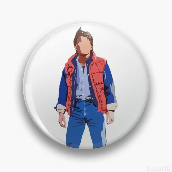 Back to the Future Pines  Brooch  Metal  Clothes  cute Pines  Funny  Collar