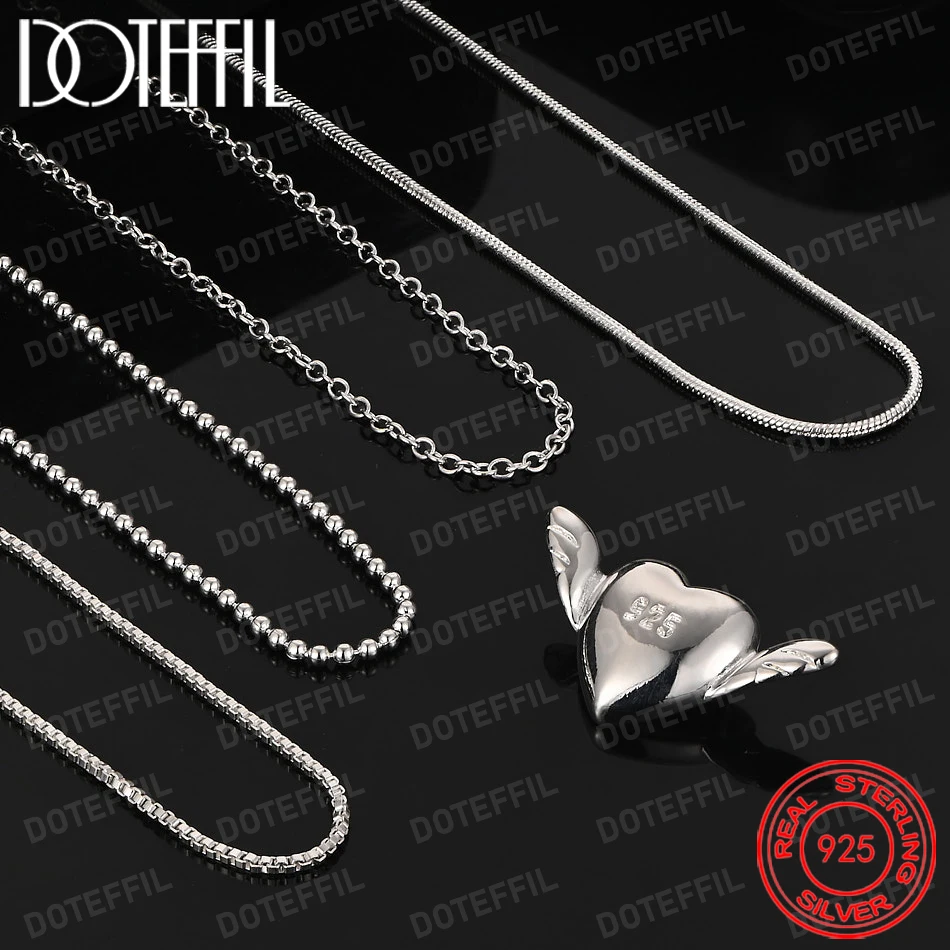 925 فضة القلب الجناح قلادة قلادة للمرأة الزفاف حفلة خطوبة مجوهرات هدية #3