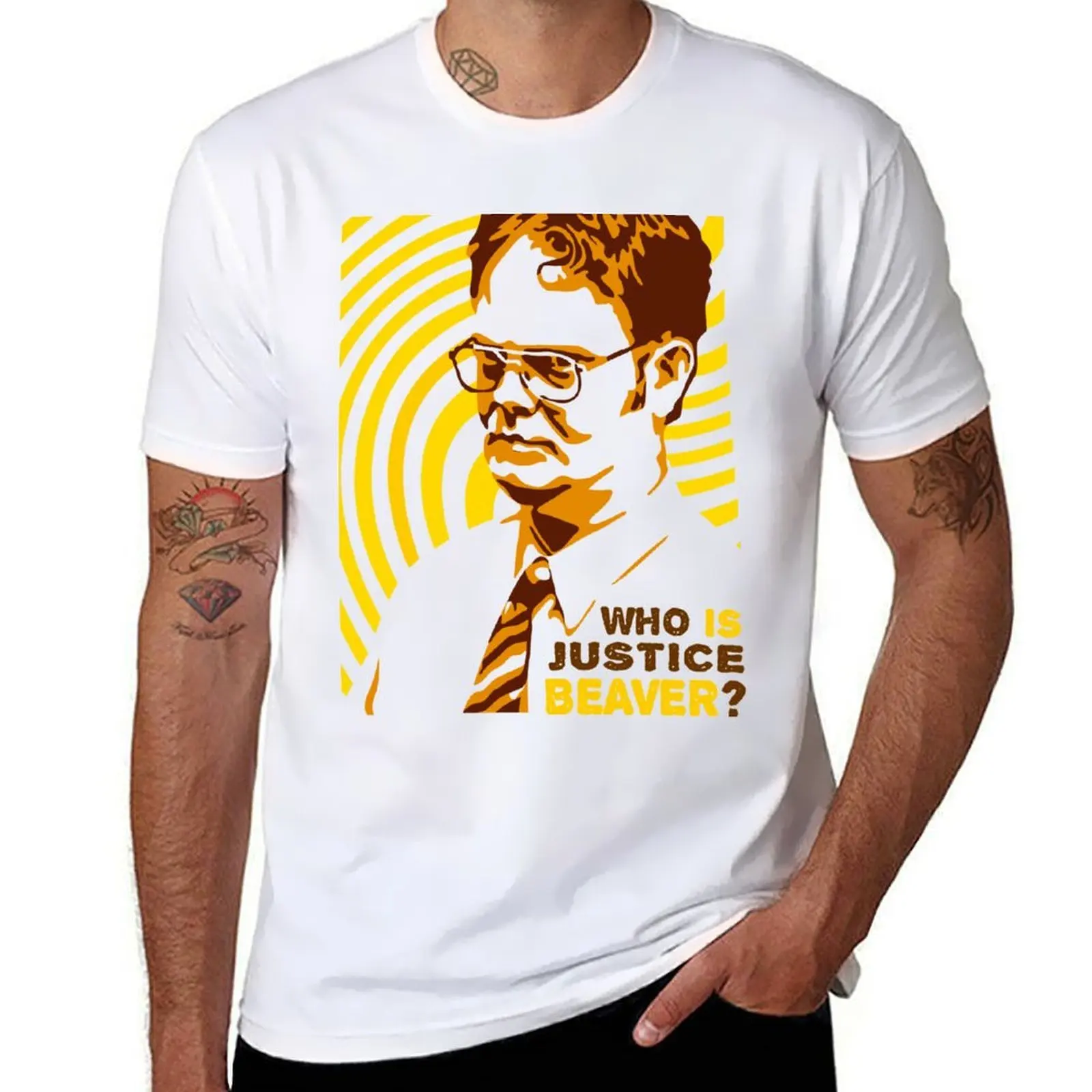 

The Office Dwight Schrute - Who Is Justice Beaver T-Shirt t shirt man luxury man t shirt summer T-Shirt