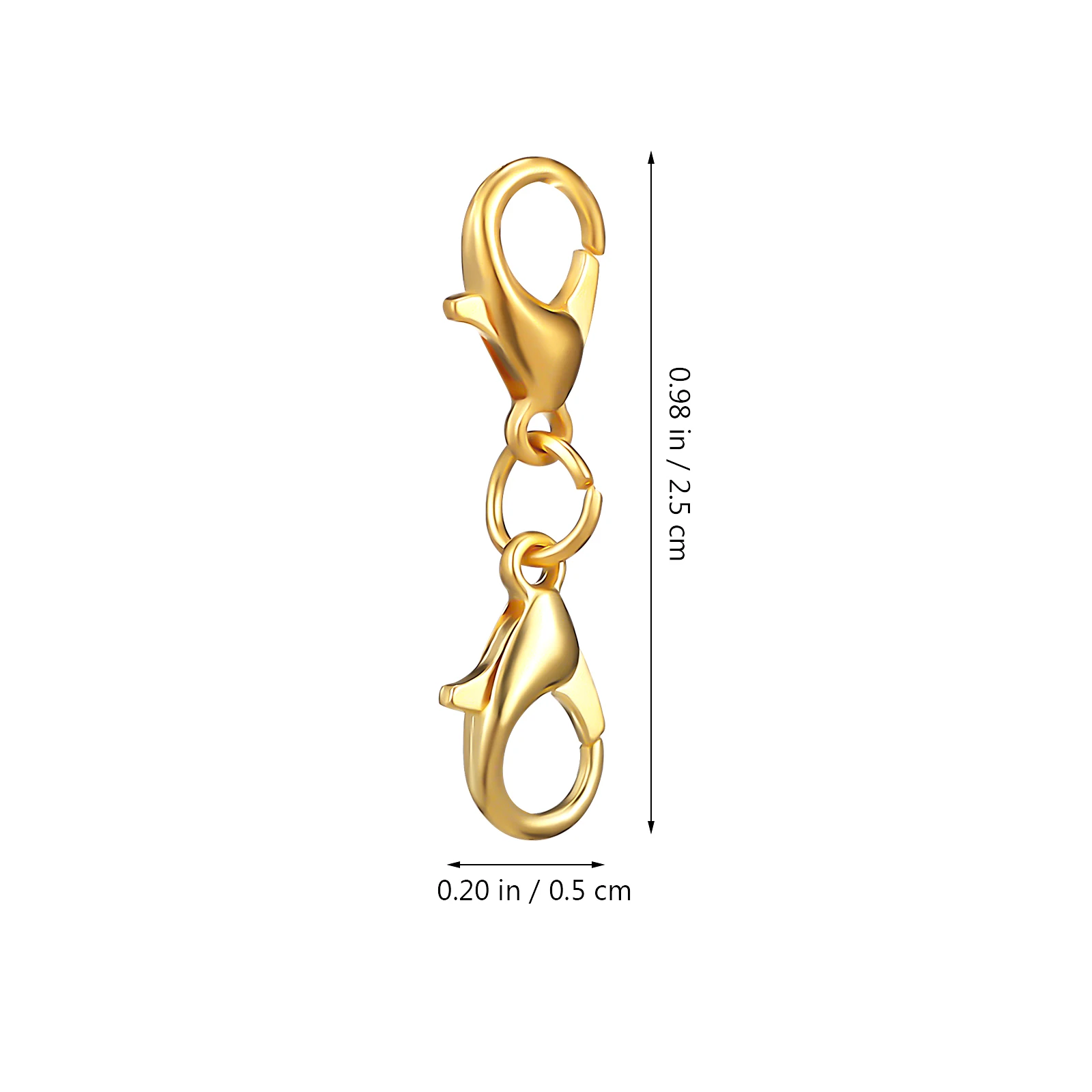 

20pcs Double Lobster Clasp Extender Connector Zinc Alloy Shiny Durable for Jewelry Making Bracelet Necklace Chain Key Bag