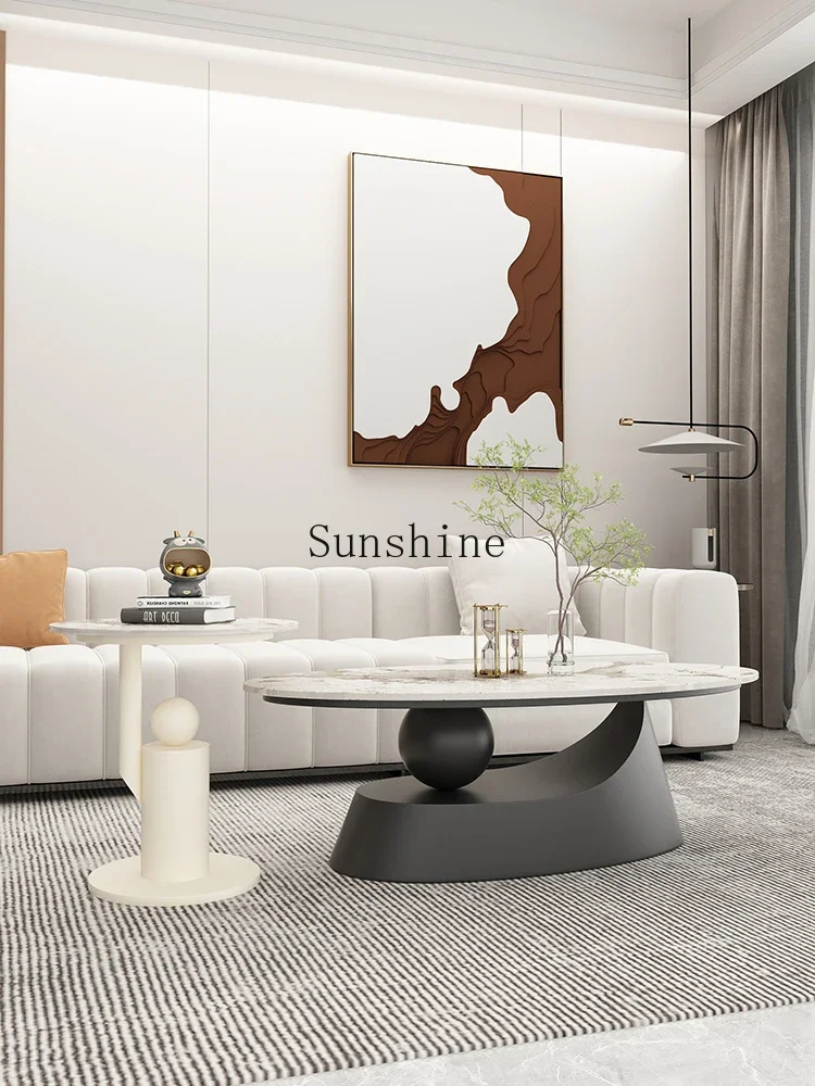 Living room household simple high-end rock slab coffee table