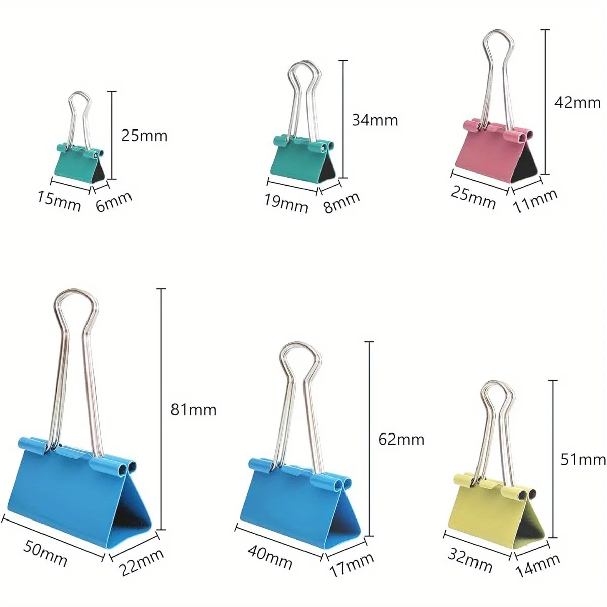 Long Tail Clip Colored Ticket Clip Tailcoat Clip Test Paper File Ticket Clip 1-6 # Size Book Clip Stationery