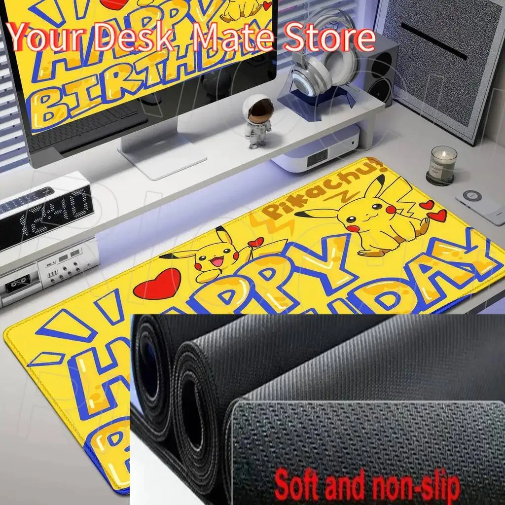 

Резиновый игровой HD коврик для мыши 40x80 см, аксессуары для ПК, Pikachu Gamer Cabiner, клавиатура XXL P-pokemon, настольный коврик, ковер Kawaii, коврики для мыши