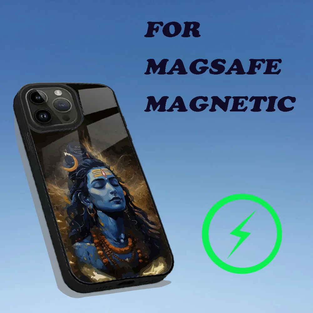 Lord Shiva Hindu God Buddha Phone Case For iPhone 15,14,13,12,11,Plus,Pro,Max Mini Magsafe Magnetic Wireless Charging