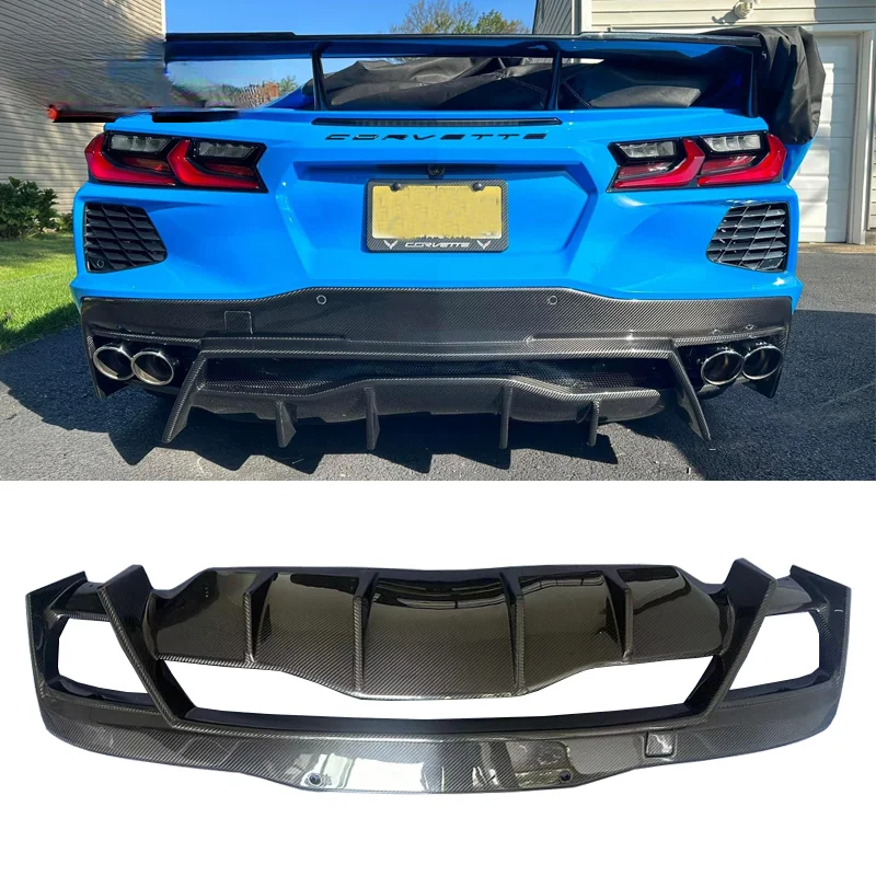 Wholesale Dry Carbon Fiber  For Chevrolet Corvette C8 2019 APR Style Rear Diffuser Rear Bumper Body Kit