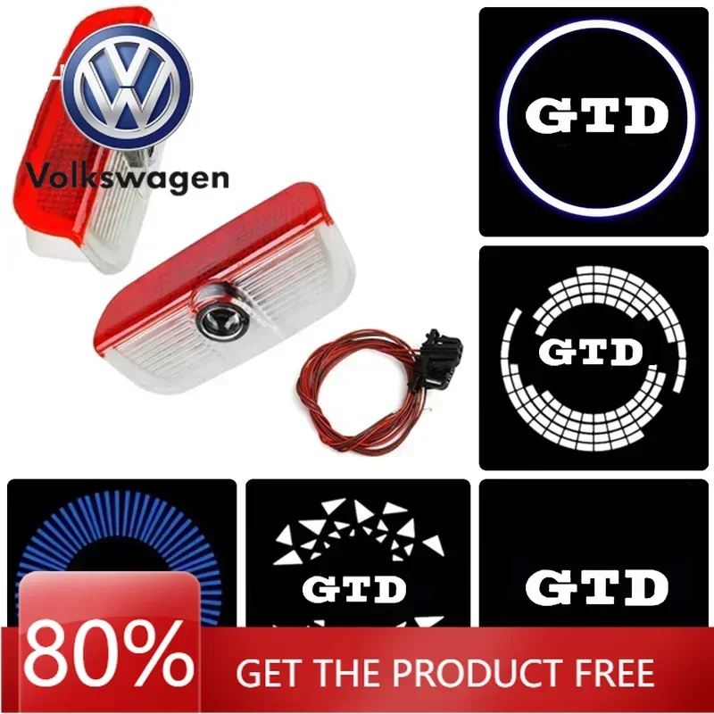 

For VW Volkswagen Jetta MK5 Golf 2PCS Car Door Welcome Projector Light LED Ghost Shadow Lamp for Volkswagen VW GTD Golf Tiguan T