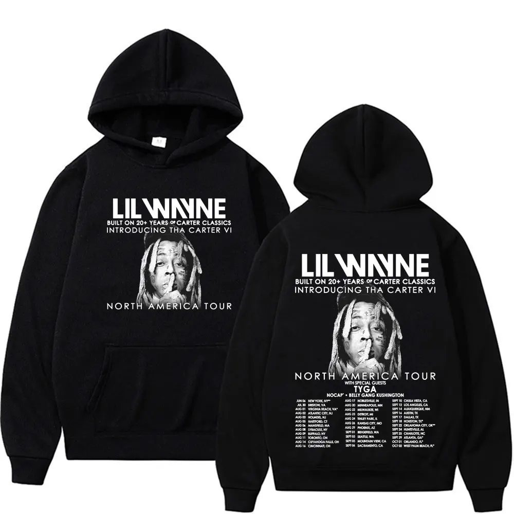

Рэпер Lil Wayne Tha Carter VI North America Tour 2025 Новые толстовки с обложкой альбома для мужчин и женщин Высококачественные свободные толстовки с капюшоном