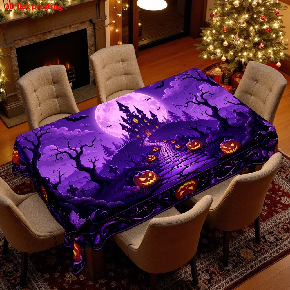 One piece, 2D flat printing, Halloween-themed printed tablecloth, tablecloth for adding tableware to the dining table.zyc