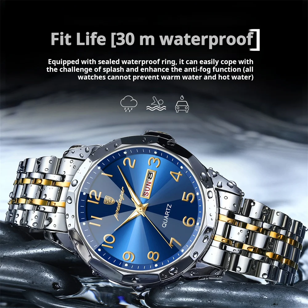 POEDAGAR Brand New Luxury Couple Watch For Men Women Number Dial Rhombus Mirror Hand Clock Stainless Steel Quartz Watches