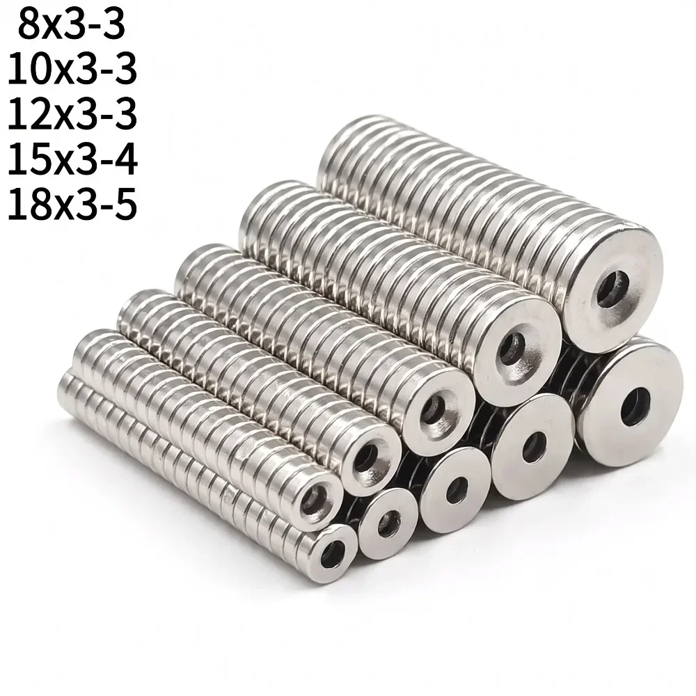 Strong Neodymium Magnets Countersunk Round Magnet Super Powerful Permanent Fridge Imanes for DIY Projects Crafts Home Office Use