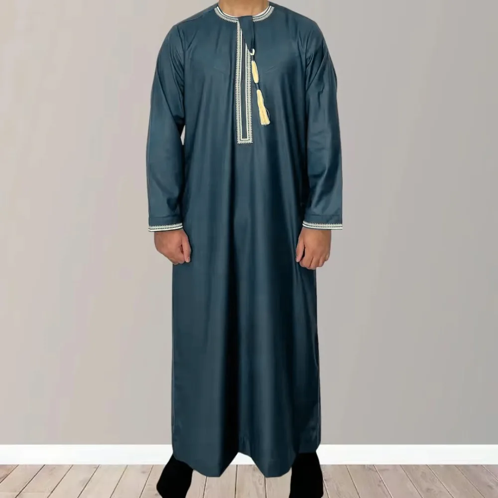 Baju Pullover lengan panjang pria Muslim, baju doa Islam, Kaftan Arab Saudi, Pakistan