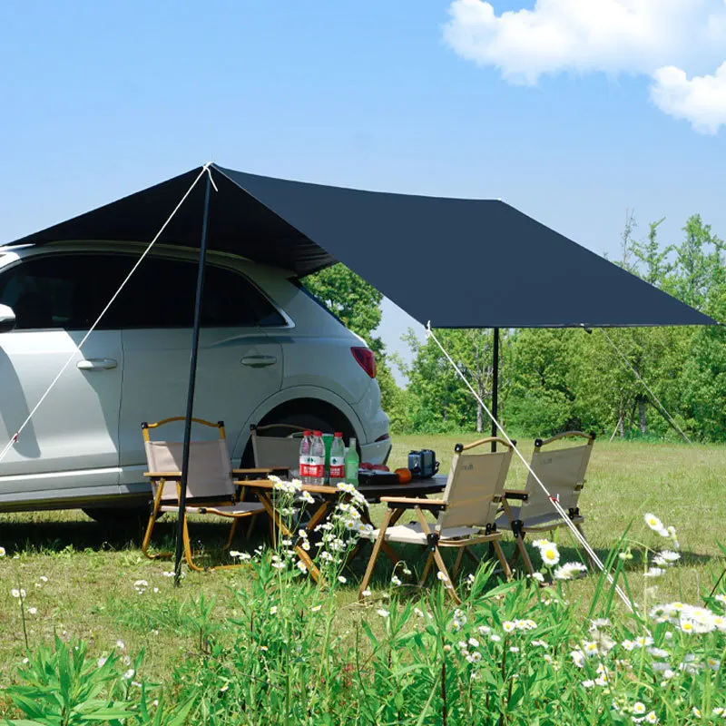 Custom Logo Portable Car Canopy Tent Square Shape Oxford Material Rainproof Sun Protection For Outdoor Camping Self-Driving
