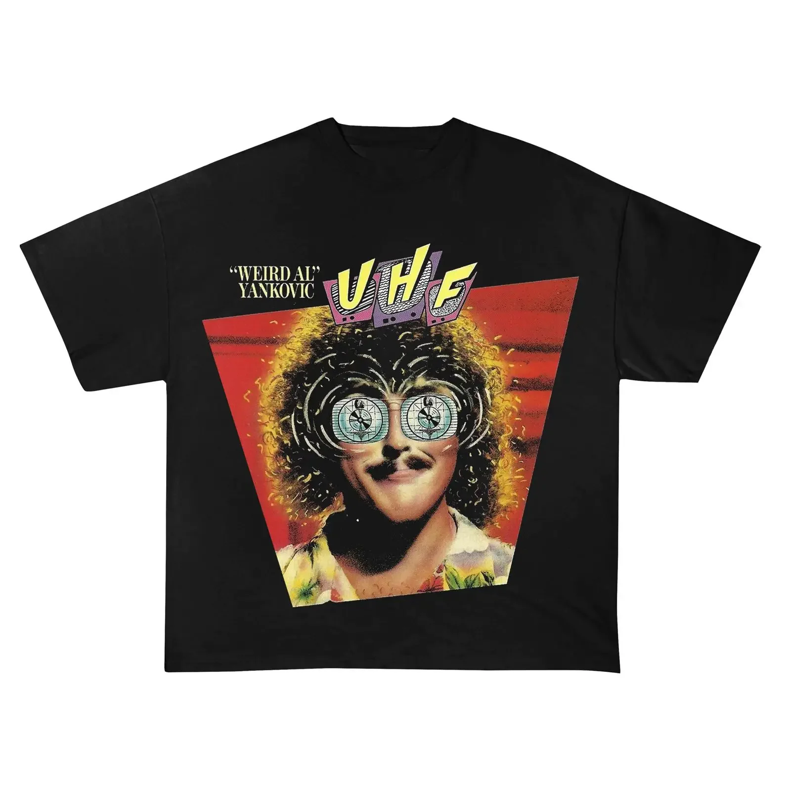 Weird Al T Shirt Funny 80s Comedy Satire UHF vintage Washed streetwear Unisex Top For Everyday Wear Versatile designer clothes