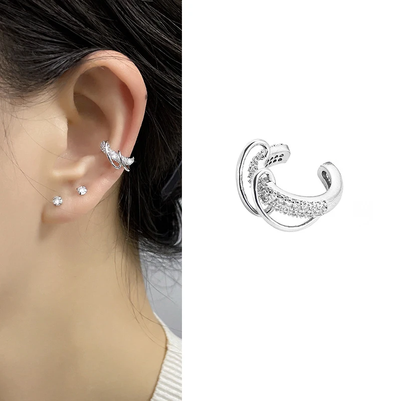 1 Pcs Fashion Jewelry Simply Earcuff Earrings Hot Metal Single Row Ear Clip Earring For Women Girl