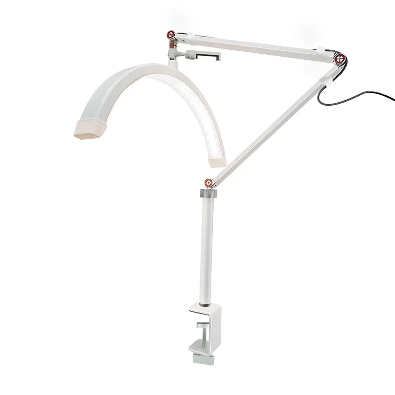 

Профессиональный светильник для салона красоты, 16 дюймов, настольная лампа 20 Вт в форме полумесяца для наращивания ресниц, светодиодная лампа для макияжа ресниц с зажимом