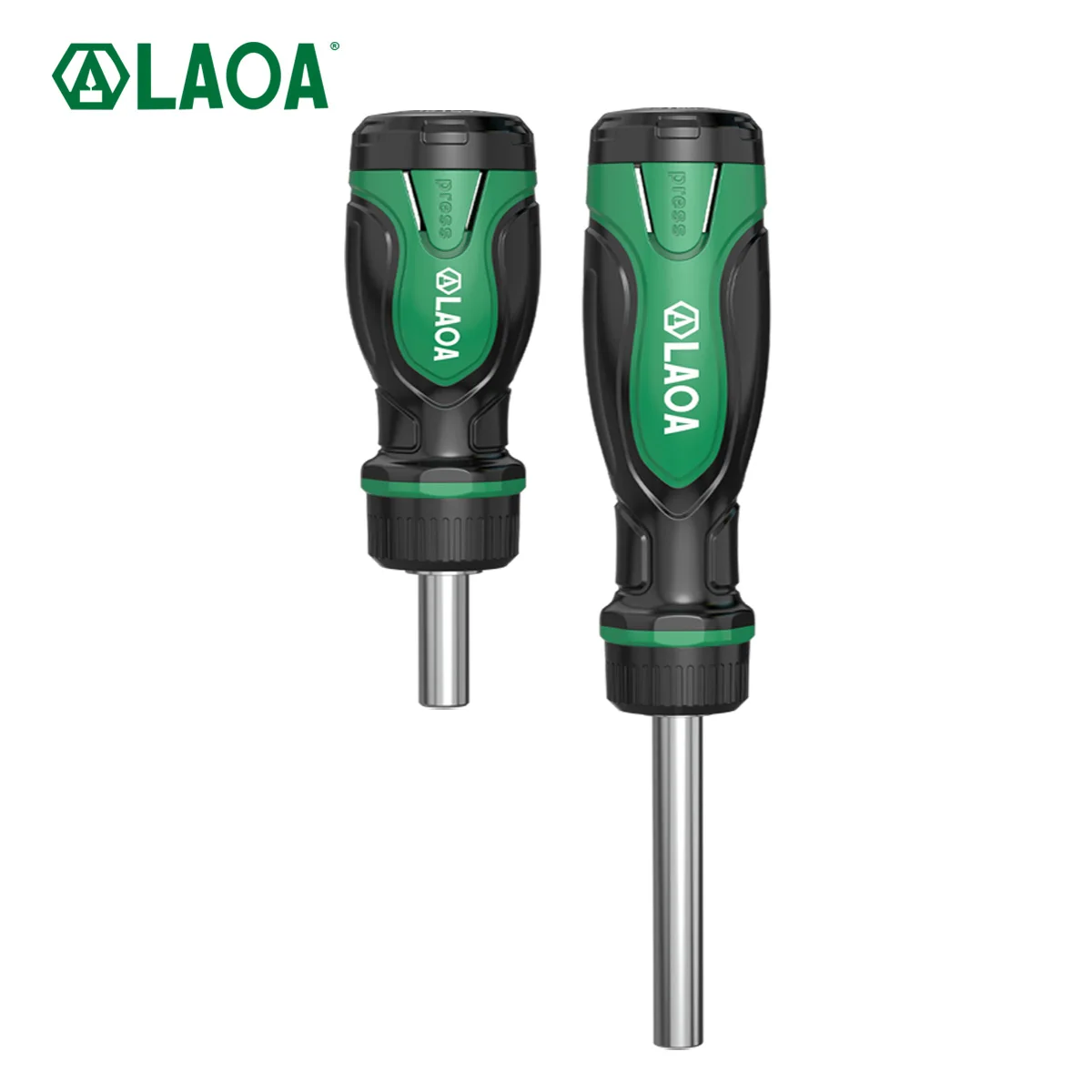 LAOA 6/12-teiliges Ratschenschraubendreher-Set mit 45 Zähnen, S2-Stahl-Bits, 1/4 Zoll Sechskantschaft, magnetische, versteckte Aufbewahrung für Haushaltsreparaturen