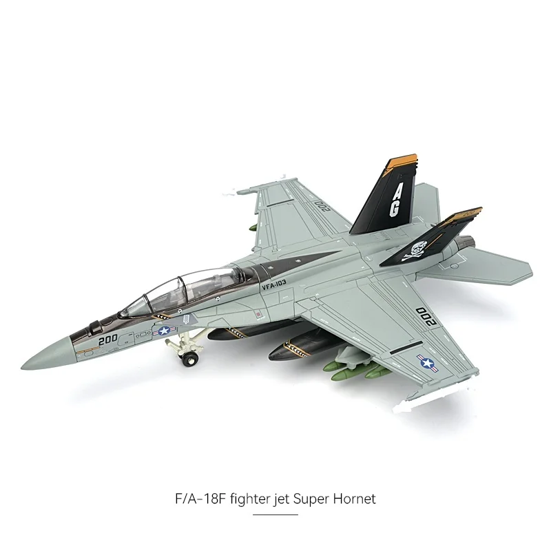 1:72 Military F18 VF103 Grumman Tomcat Super Hornet Jet Pirate Flag Fighter US Navy Plane Model Toys For Children Xmas Gifts