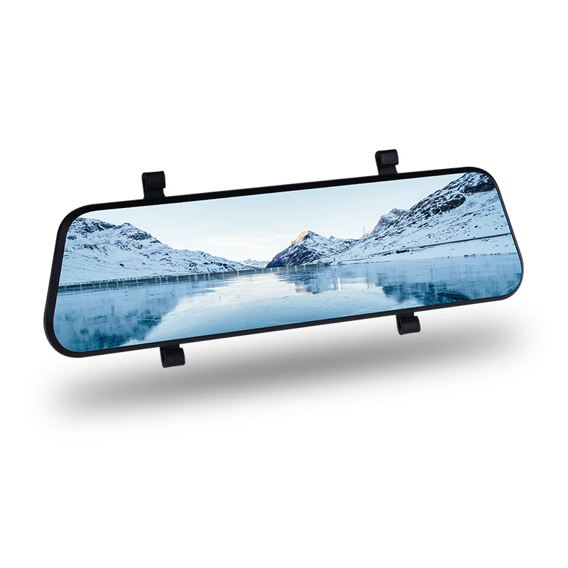 

9.66 Inch Full Screen LCD Car Black Box Dual Lens Car DVR Dash Camera 1080P, Touch Screen With Full Size Mirror Monitor