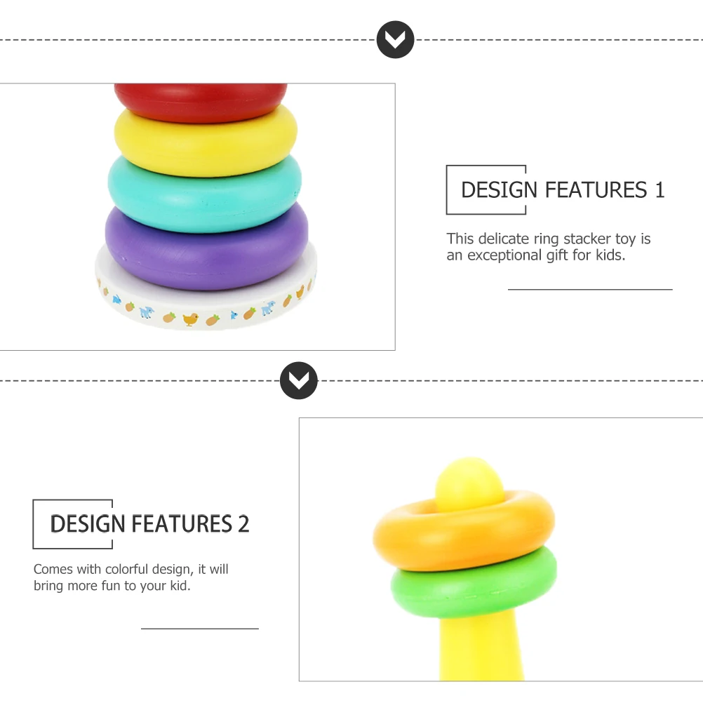 Anel colorido empilhador brinquedos educativos brinquedo do bebê plástico empilhamento jogo desenvolvimento cognitivo blocos de construção jogo seguro