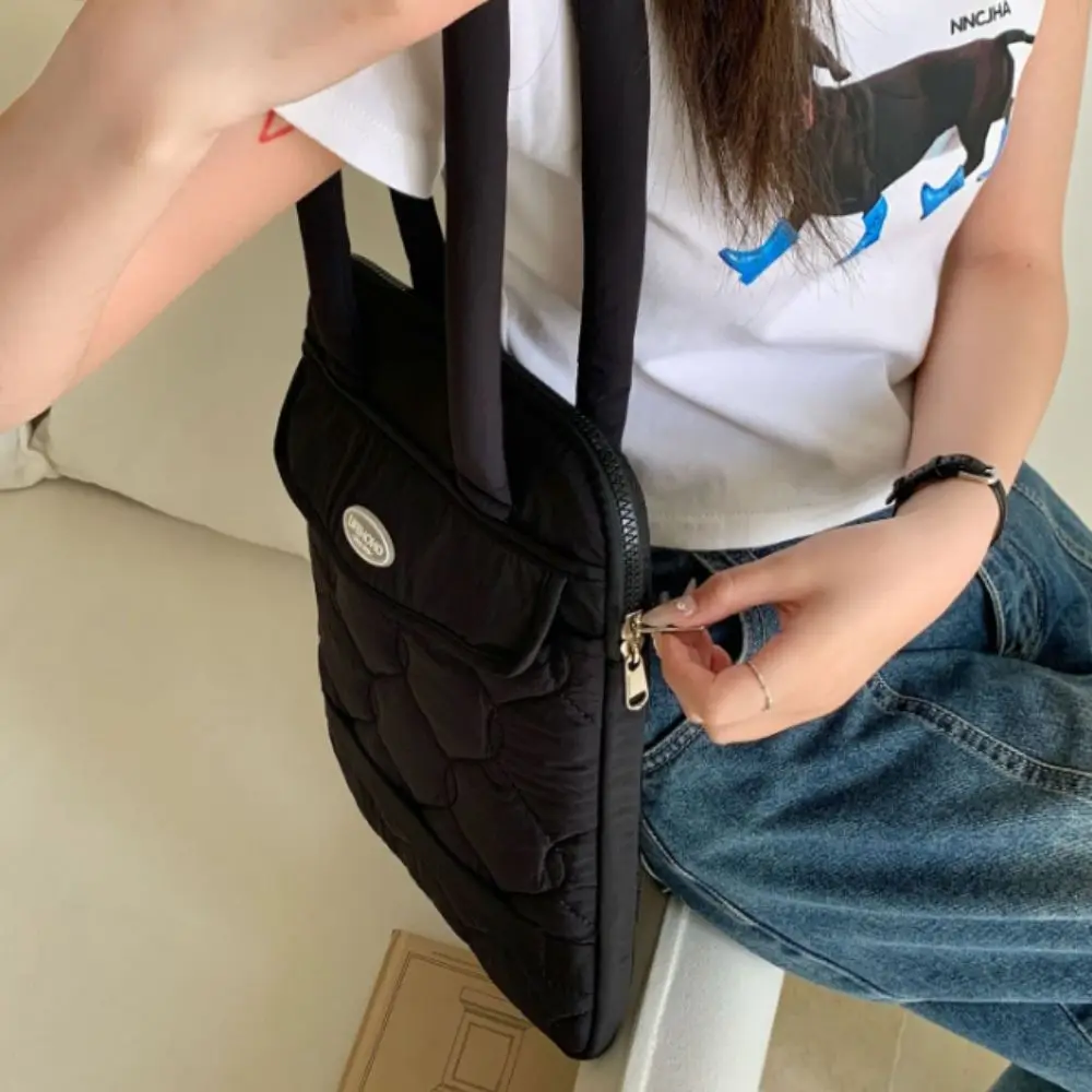 Thickened Padding Laptop Shoulder Bag Korean Style Shockproof Design Laptop Storage Bag Multi-Compartment Tablet Pouch