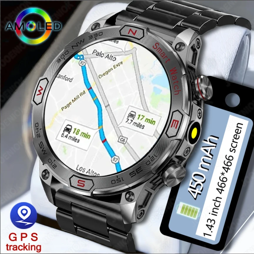 For Xiaomi Outdoor Smart Watch AMOLED Screen 1ATM Waterproof Watches 2024New Bluetooth Call GPS Motion Trajectory Smartwatches