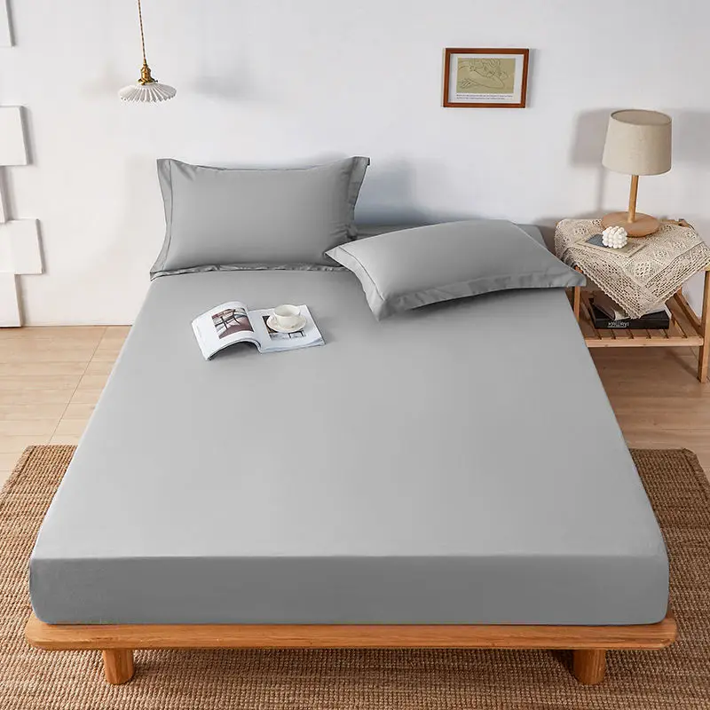 Spring Summer soft Fitted Sheet,Double bed sheets 90/120/150/180/200cm mattress dust cover, non slip elastic rope bed sheets