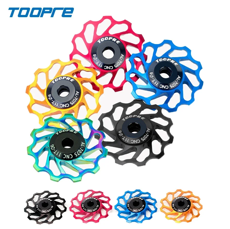 

TOOPRE rear derailleur wheel, 11T drive chain tensioner, for 8/9/10/11 speeds, 4,5,6mm screw bore,Aluminium alloy bearings