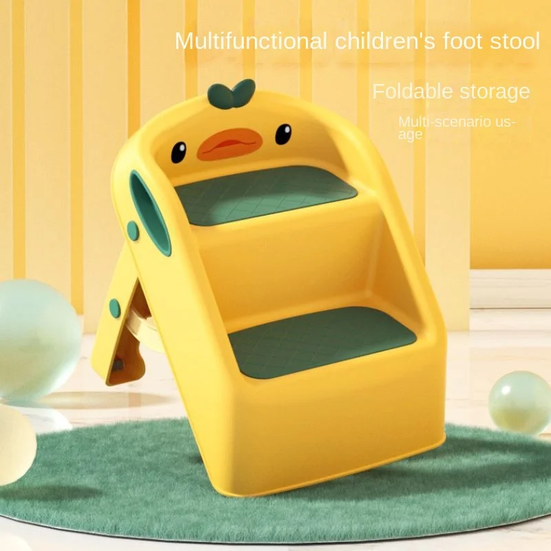 

Children's Footstool Washing Step Baby Child Girl Boy Potty Seat Ladder Small Bench Non-slip Folding Step Stool