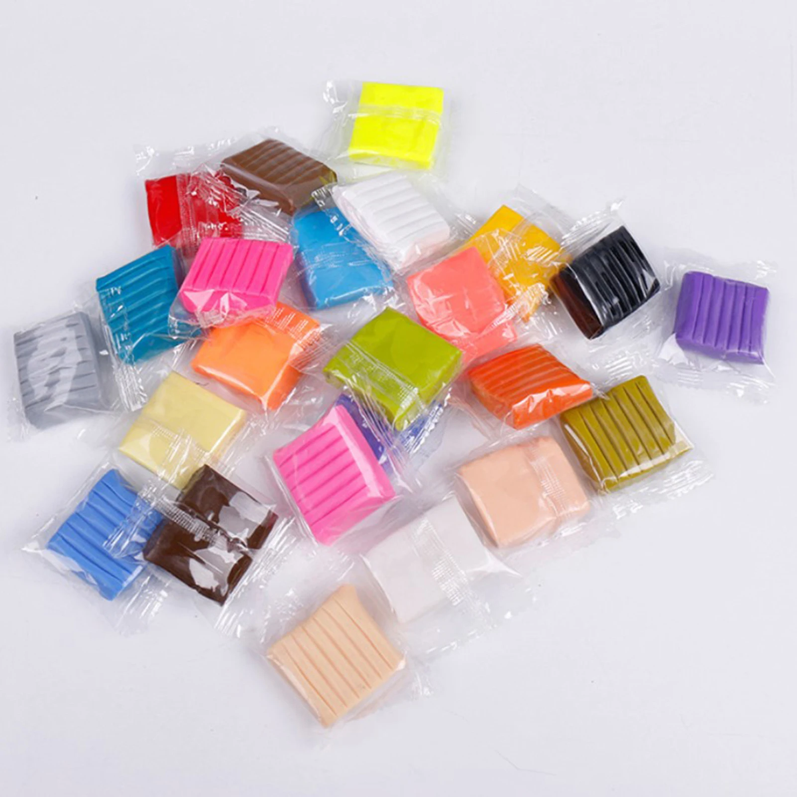 24 Farben kleiner Block-Polymer-Ton, DIY-Farbton-Set mit Modellierwerkzeugen, mit Bildhauerei-Werkzeugen, sicher für Kinder, Künstler