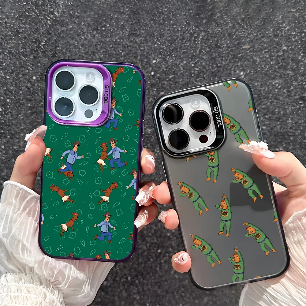 

Cartoon K-King O-Of The H-Hill Phone Case For IPhone 17 16 15 14 13 12 11 Pro Max Plus Mini IMD Color Silver Shell