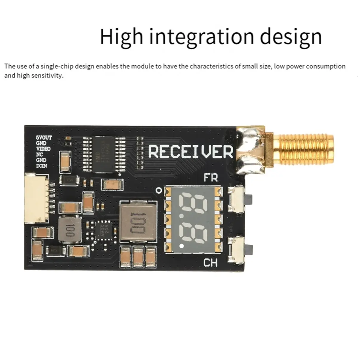 A23G RX1264-CPB 1.2G FPV Image Transmission Module RX1264 Wireless Audio Video Transmission and Reception Simulated Module