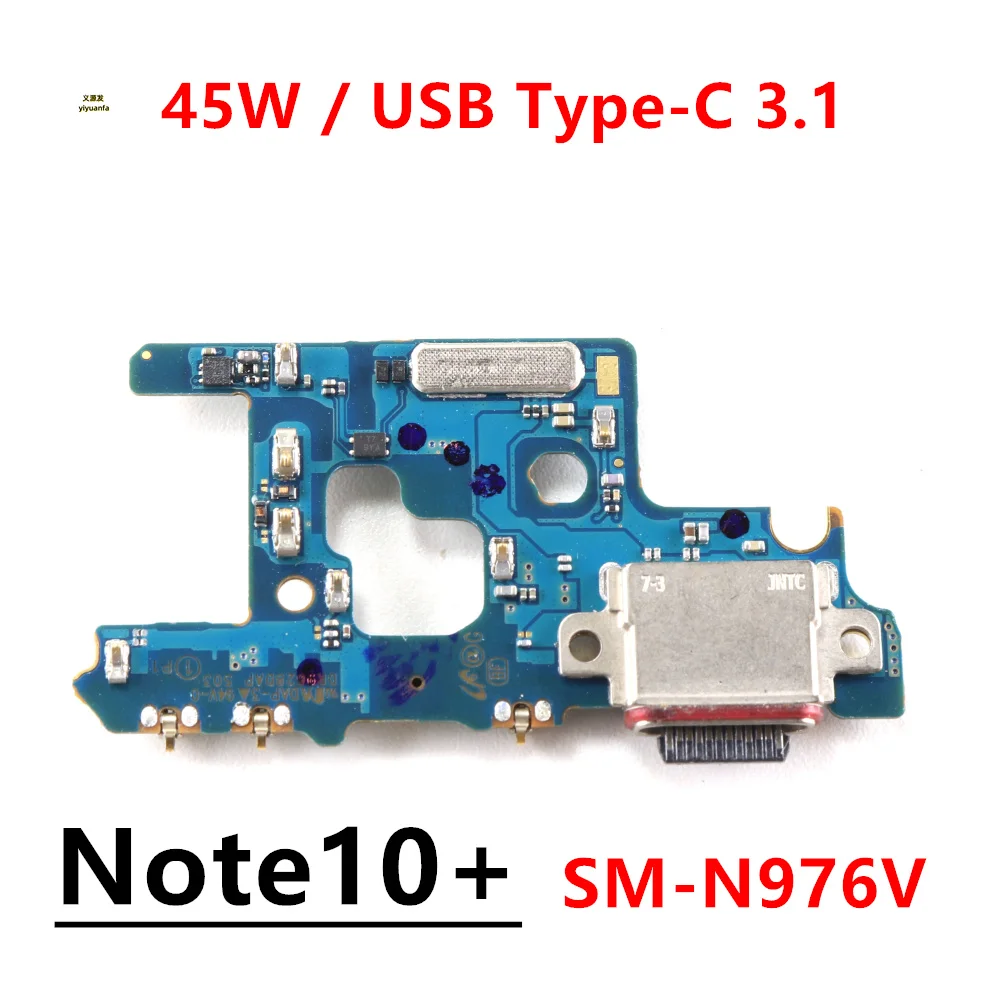 45W USB Dock Connector Charging Port Flex Cable For Samsung Galaxy Note 10 Plus SM-N976V Charger Board With Mic Module Note10+