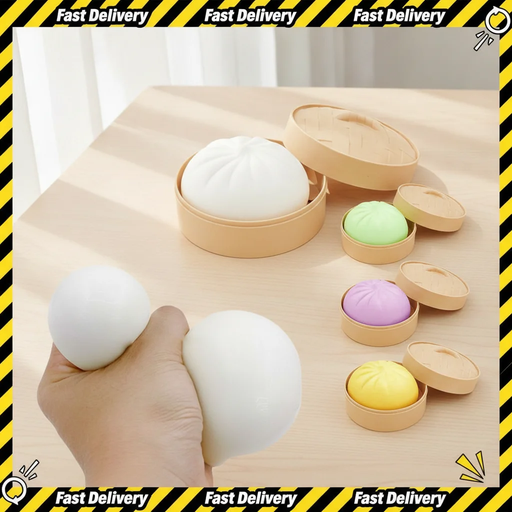 1/4PCS Imitation Stuffed Bun Cha Siu Bao Slow Rebound Vent Toy Novelty Toy Fidget Toy Feel Good Squishy Stress Relief Gift