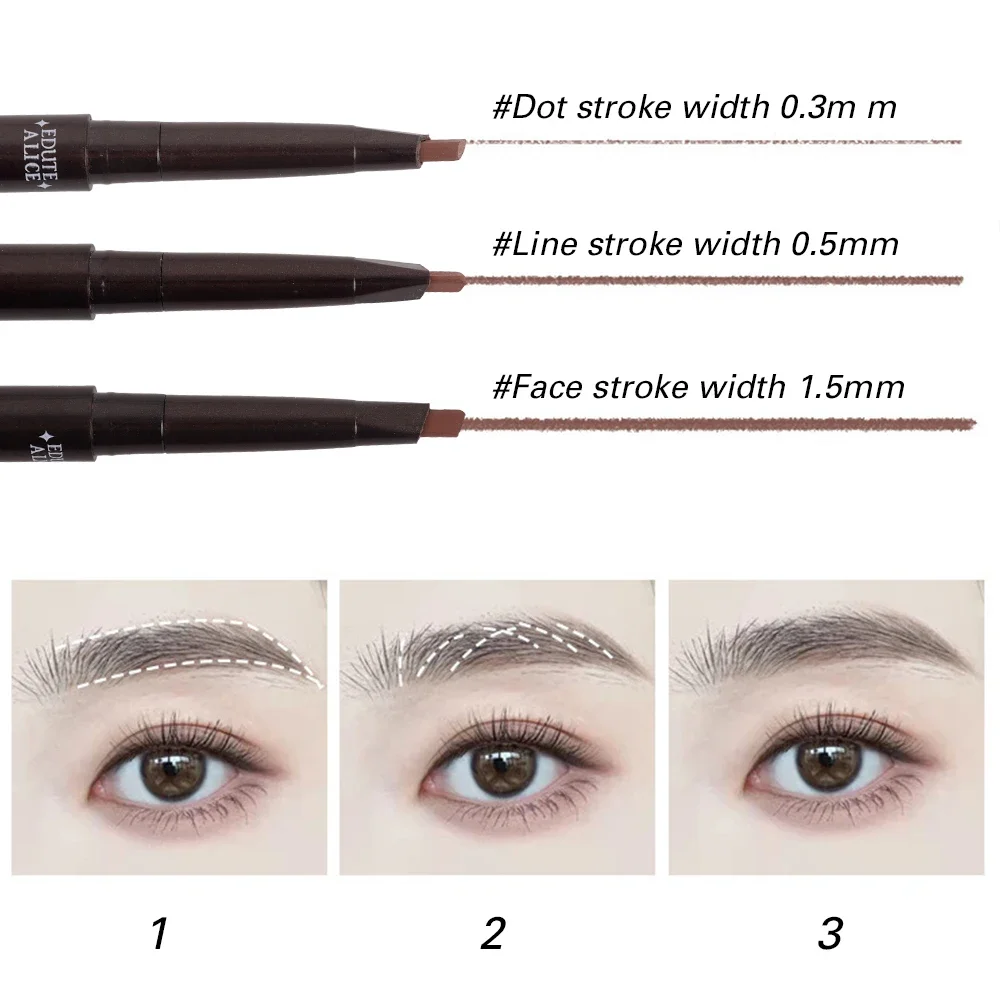 5 Colors Double Head Eyebrow Pencil Long Lasting Waterproof Not Blooming Ultra-thin Eyebrow Pen Black Gray Brown Color Cosmetics