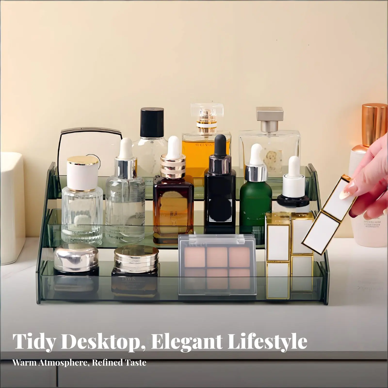 Makeup Organizer with Drawers Multi-Compartment Compartmented Cosmetic Case with Drawers Debrisproof Giftable for Adults