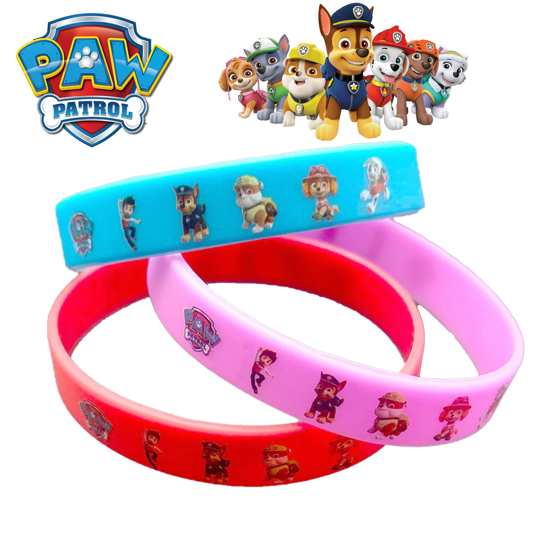 Paw Patrol Luminous Bracelet Children\'s Toy Cartoon Puppy Silicone Bracelet DIY Jewelry Decoration Christmas Party Toys Gift