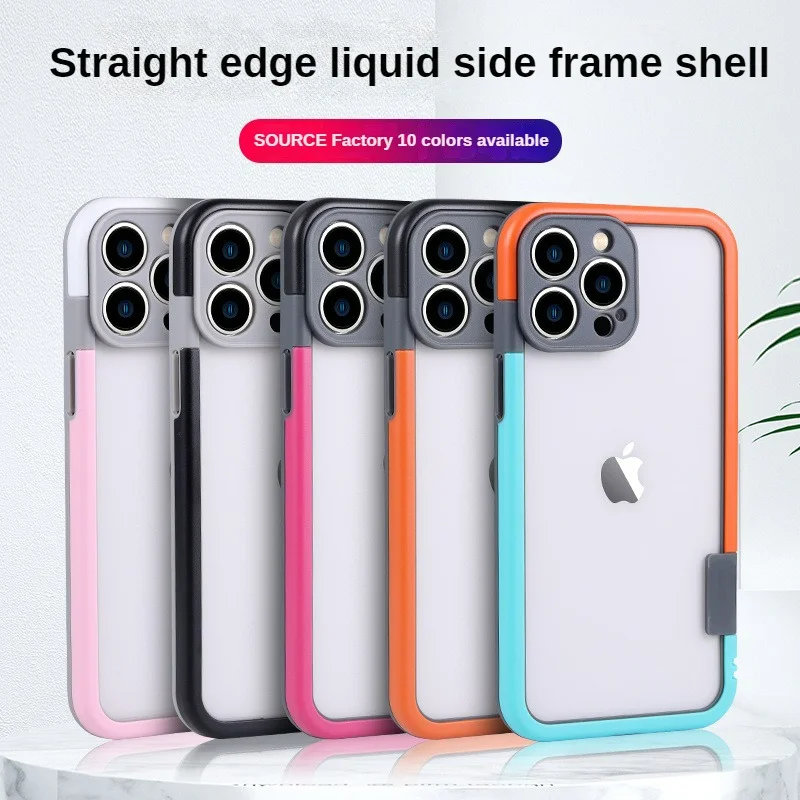 For iPhone 16 15 14 13 Pro Max Plus Mini Phone Case Colorful Soft Silicone Bumper Frame Shockproof Protection Only Border NoBack