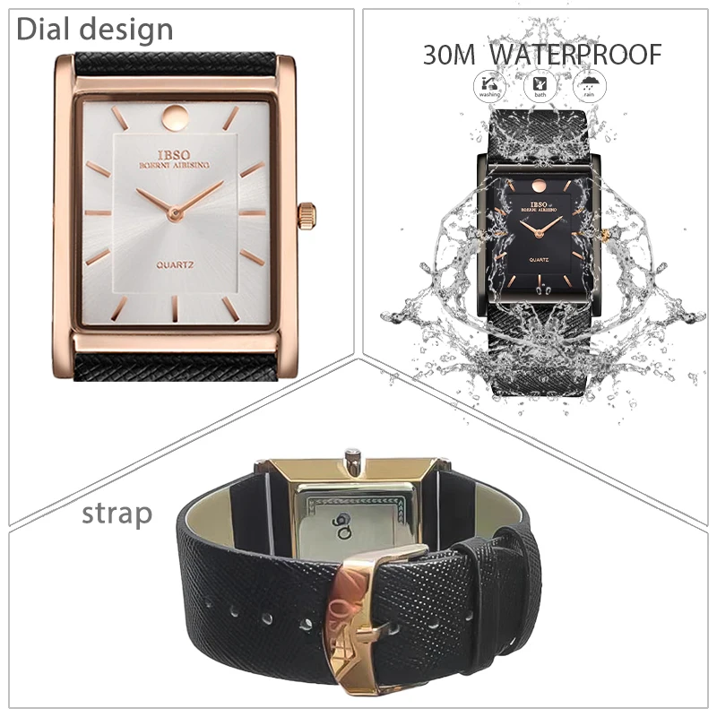 Orologi da polso rettangolari originali maschili grandi marche in pelle impermeabile orologio da polso per ragazzi neri orologi da lavoro di moda abito da uomo,orologio da polso uomo nero,orologio rettangolare