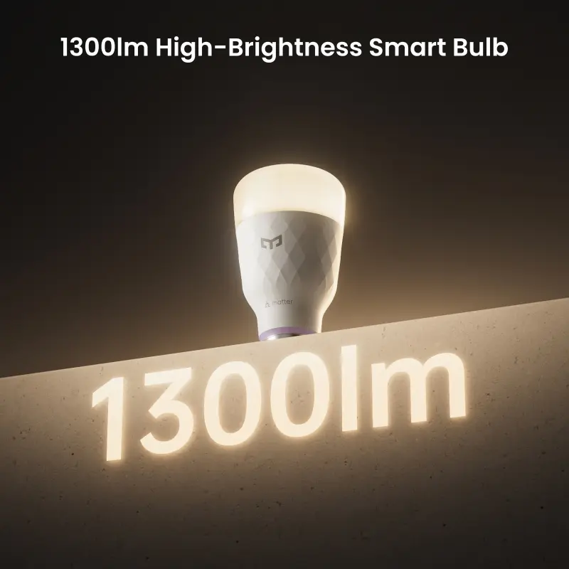 مصباح LED ذكي من YEELIGHT D1، RGB، E27، اتصال بلوتوث، قابل للتعتيم، 1300 لومن، تحكم صوتي ذكي، متوافق مع Apple Home وAlexa - 2