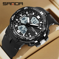 SANDAD Top New 3333 Sports Men's Dual Display Electronic Watch Multi functional Timing Waterproof LED Fashion Men's Watch 2025