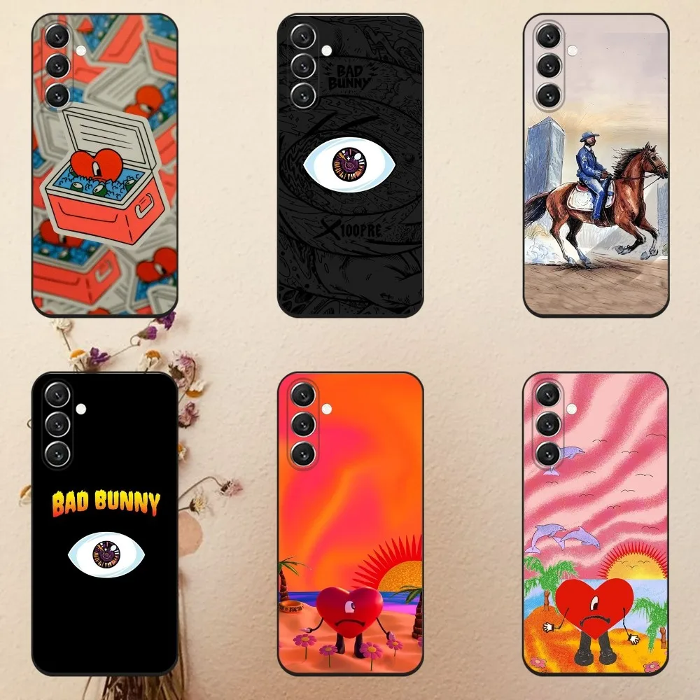 

B-Bad Bunny Music Phone Case For Samsung Galaxy A13,A21s,A22,A31,A32,A52,A53,A71,A80,A91 Soft Black Cover