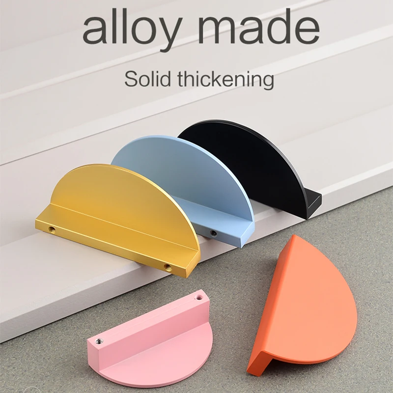 Half Circles Wardrobe Door Handle Kitchen Cabinet Knobs Furniture Handles Half Moon Drawer Pulls Colorful Orange Green Blue Pink
