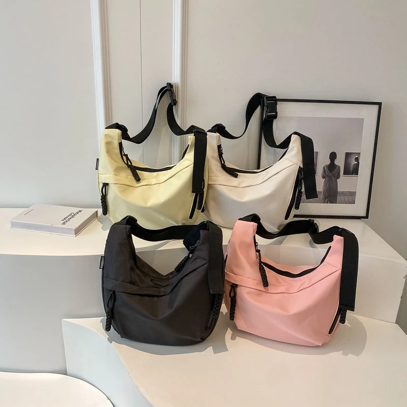 

Fashion Casual Women Designer Shoulder Sling Bags College Girls Nylon Crossbody Purse Reusable Women Tote Shopping Bag