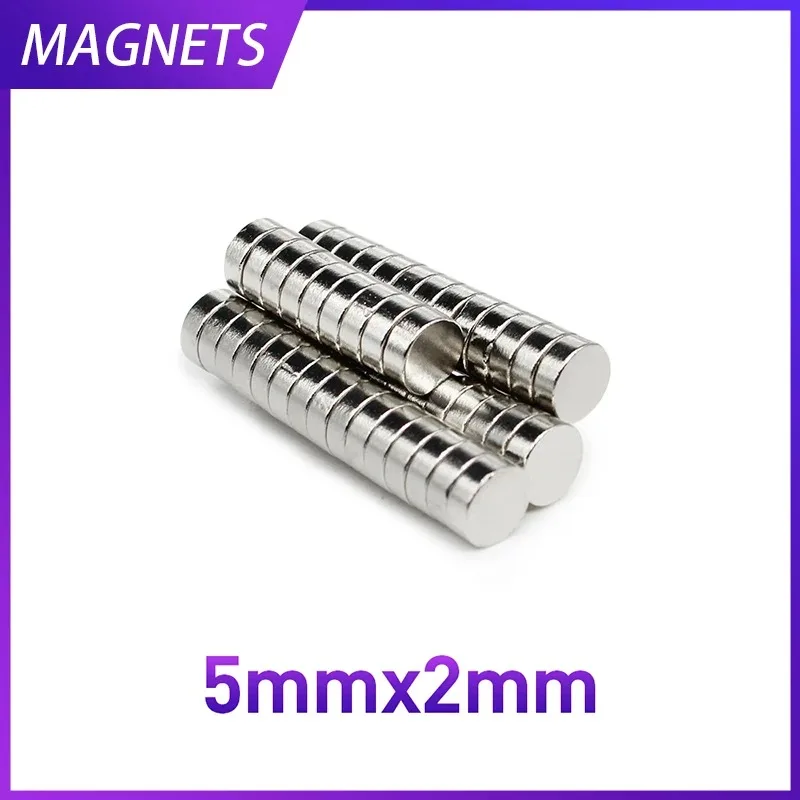 

50/100/200/500/1000/1500PCS 5x2 Rare Earth Strong Magnets 5x2mm Small Round Magnets Disc 5mmx2mm Permanent Neodymium Magnets 5*2