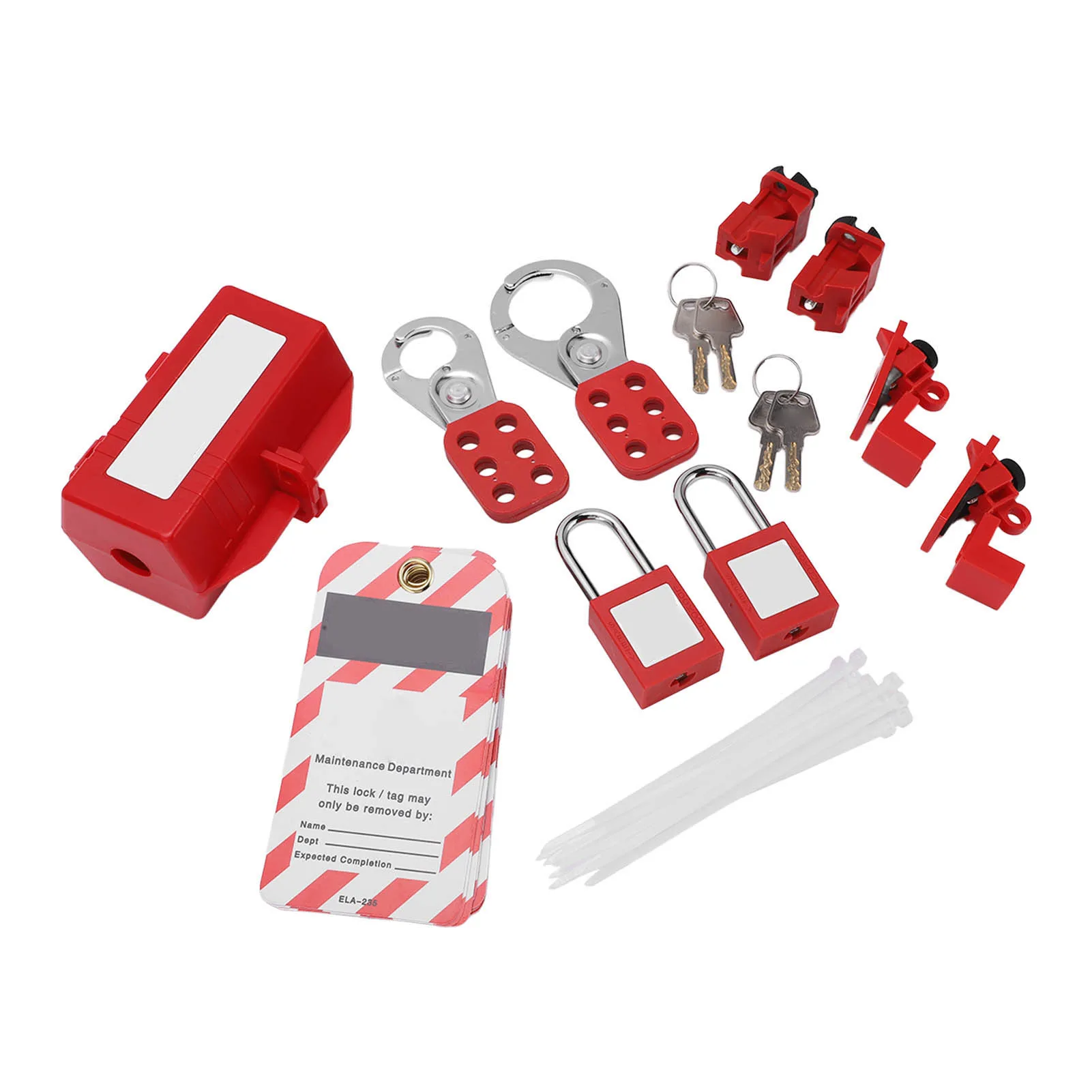 Lockout Tagout Locks Kit with Safety Padlocks Hasps Circuit Breaker Lockouts Loto Tags Carry Bag for Industrial Chemical