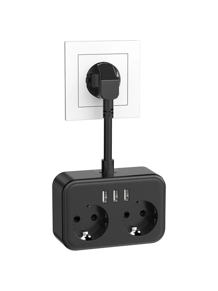 

Сетевой фильтр с USB, удлинитель с 2 отделениями и 3 USB-портами, адаптер для розетки 5 в 1, настенная розетка с гибким кабелем
